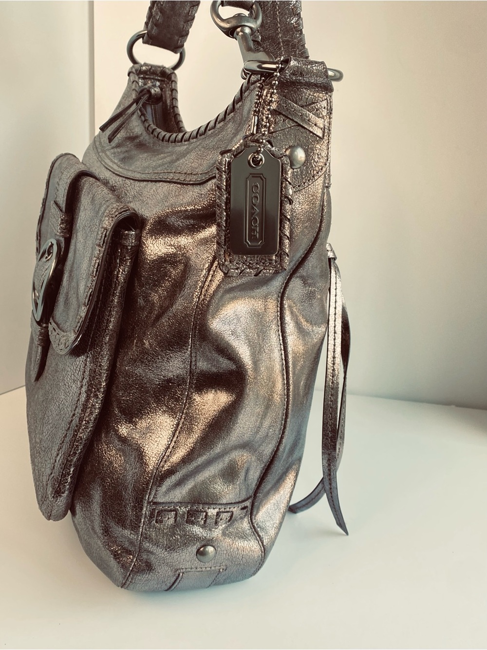 Coach XL Limited Edition Dylan in Distressed Cracked Metallic Bronze Leather - Picture 13 of 16